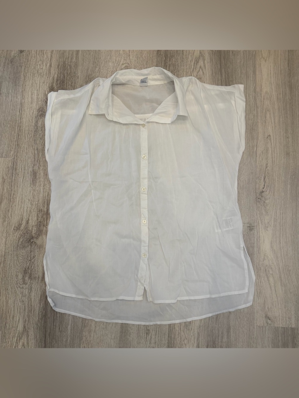 Old Navy White‎ Lightweight Button Front Blouse Medium Cotton Rayon